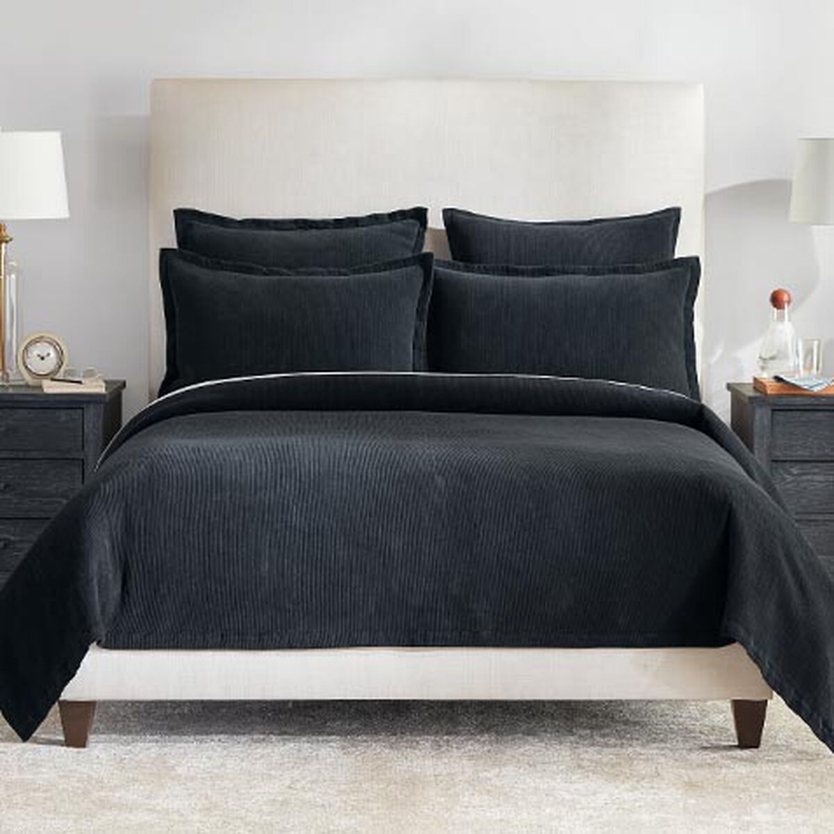 Ribbed Chenille Coverlet and Shams Set