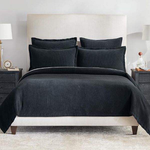 Ribbed Chenille Coverlet and Shams Set