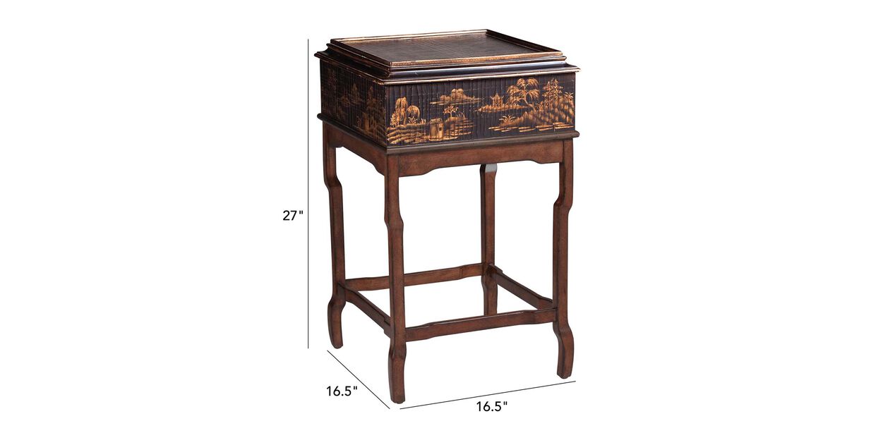 Lianne Chinoiserie Box on Stand Accent Tables Ethan Allen