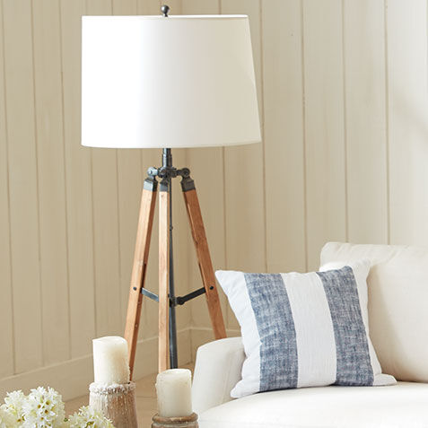 Miles tripod wood sales floor lamp