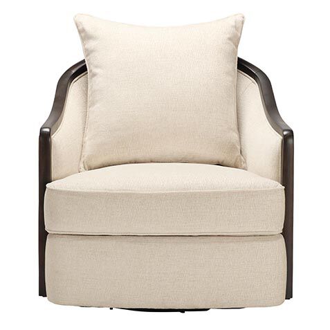 Maeva Wood Frame Swivel Chair image