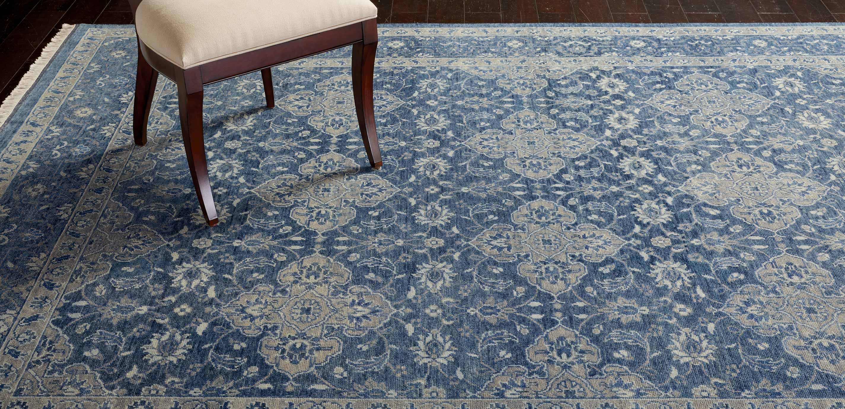 Blue sales pattern rug