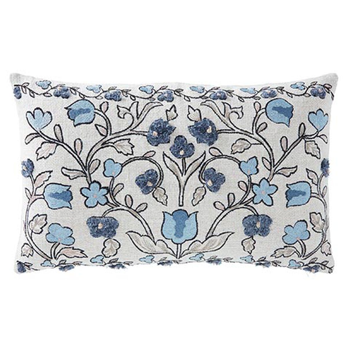 Embroidered Eyelash Fringe Pillow