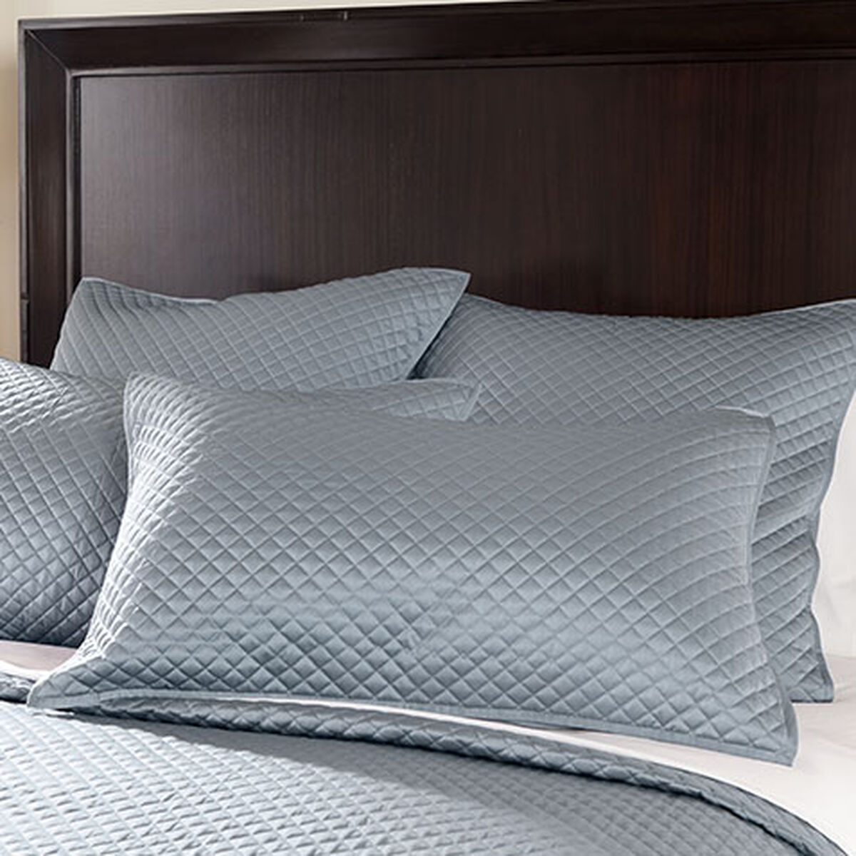 Salena Quilted Sham, Mist Blue