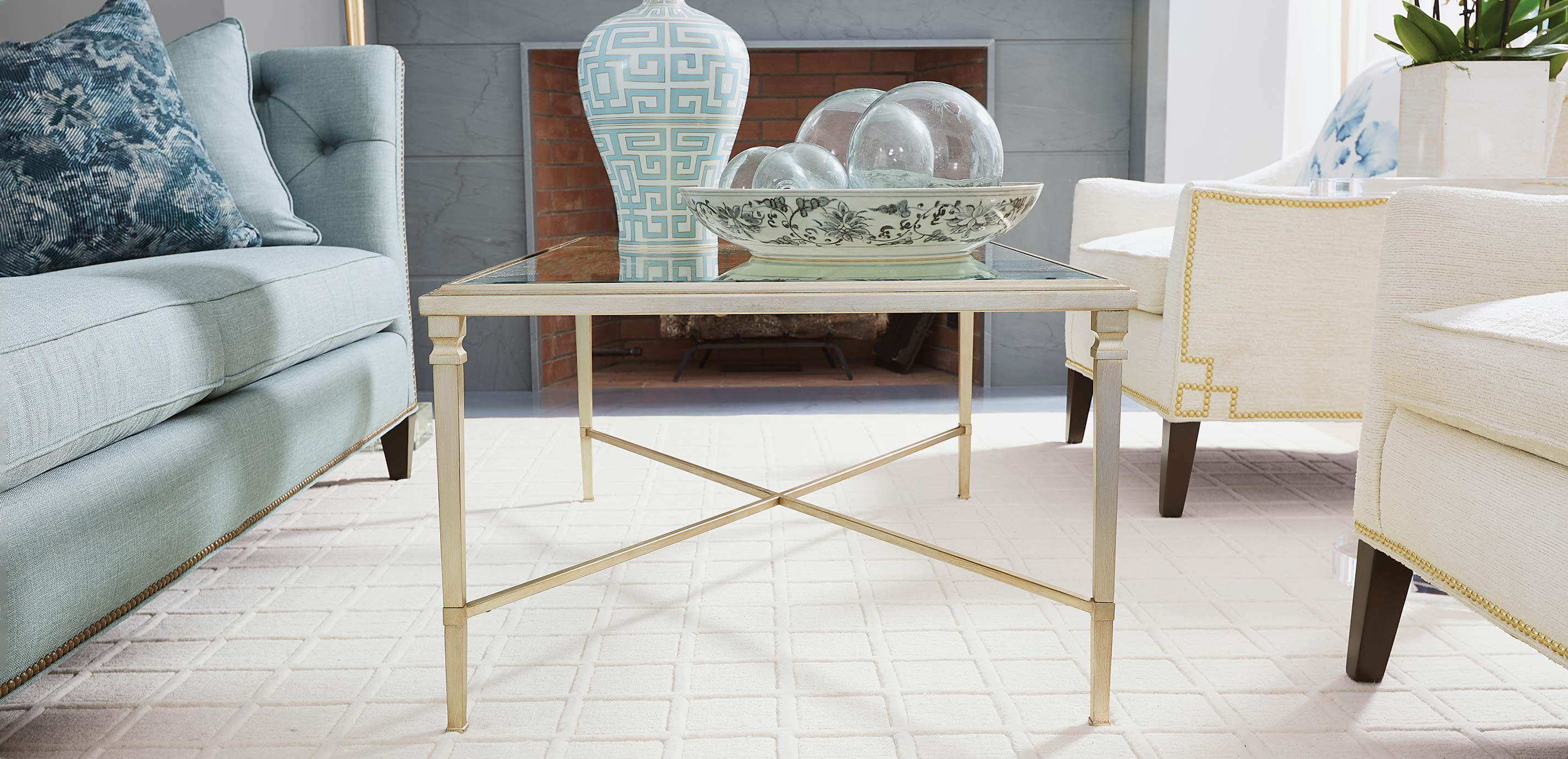 Ethan allen glass coffee outlet table
