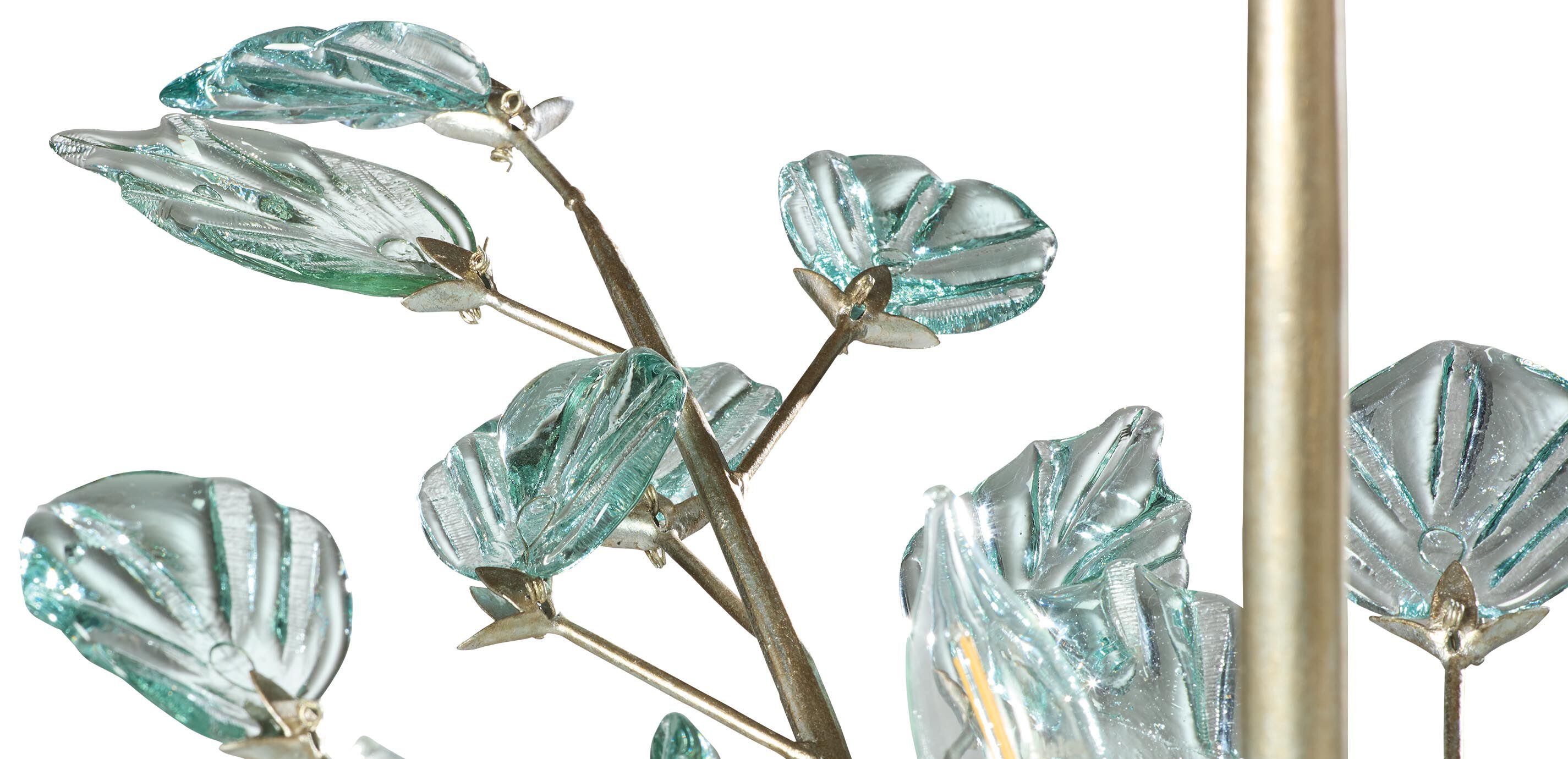 Evelyn Recycled Glass Leaf Chandelier_3