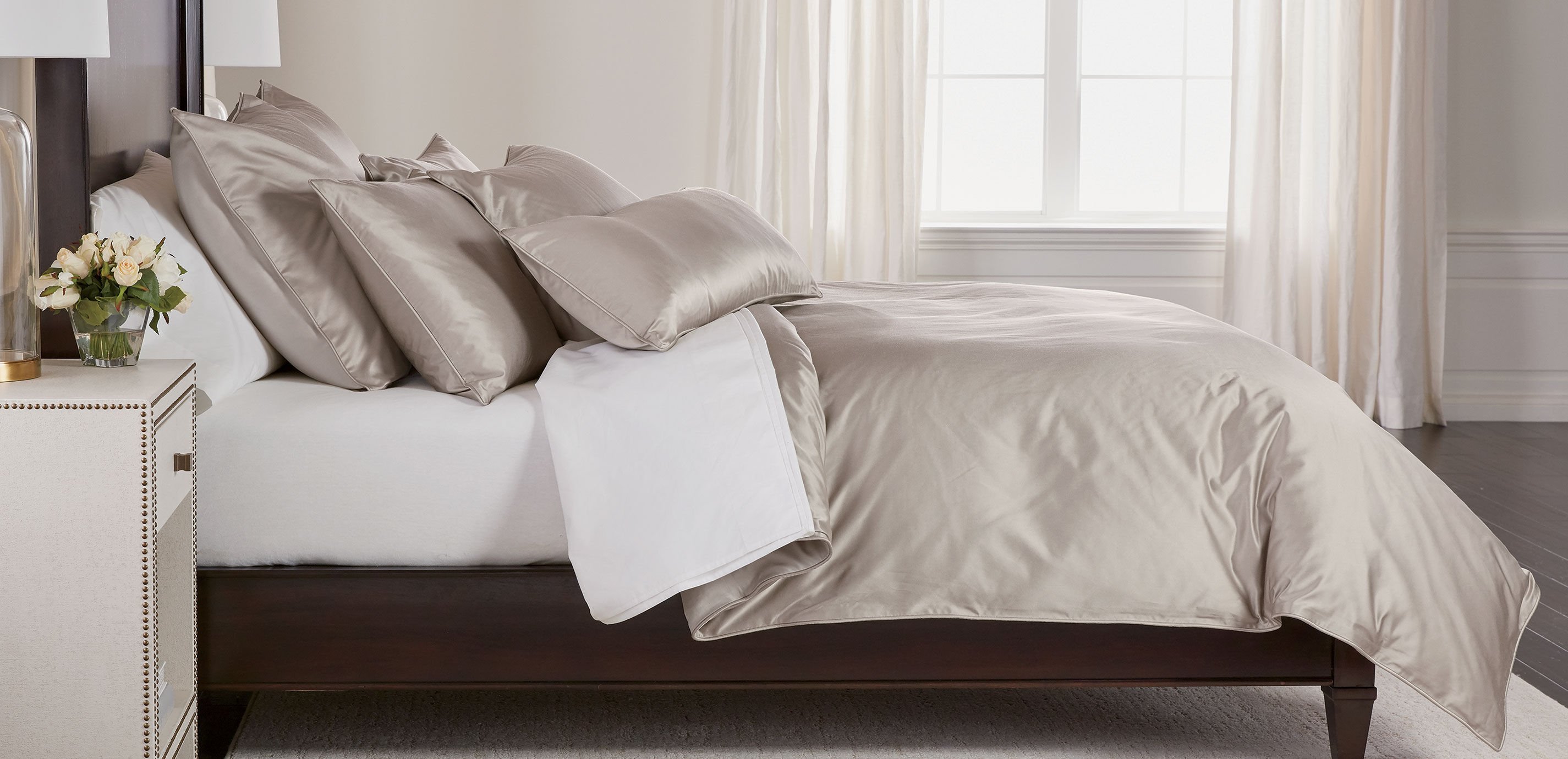 Salena Solid Duvet Cover and Shams, Taupe_1