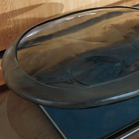 Blue-Gray Cut Glass Bowl Product Tile Hover Image 432490   BLU