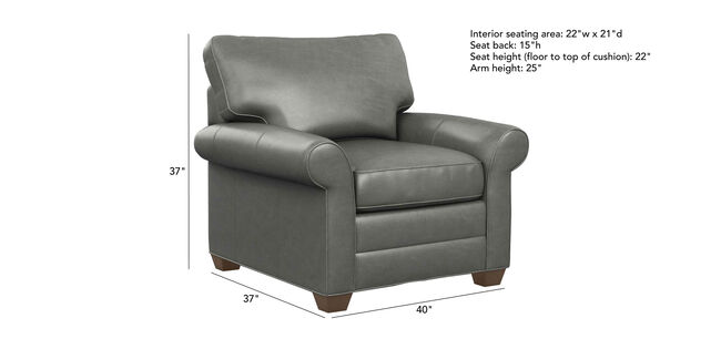 Bennett Roll Arm Leather Chair Quick Ship Chairs Chaises Ethan Allen