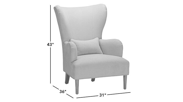 Alarik Modern Wing Chair with Tapered Legs | Ethan Allen