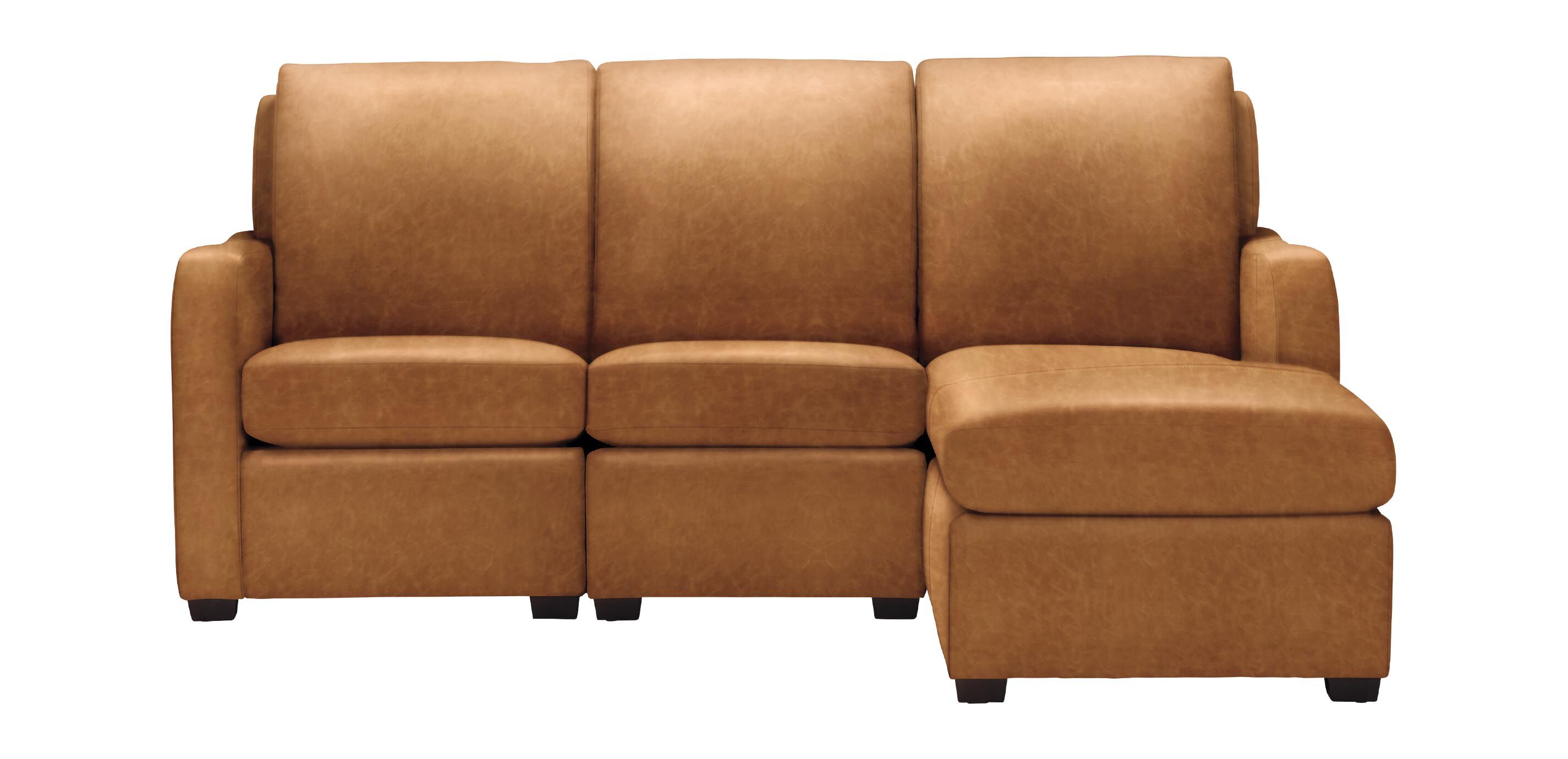 Jennings Leather Three-Piece Chaise Sectional