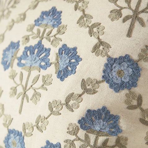 Crewel-Stitch Floral-Pattern Pillow Product Tile Hover Image 065794MST