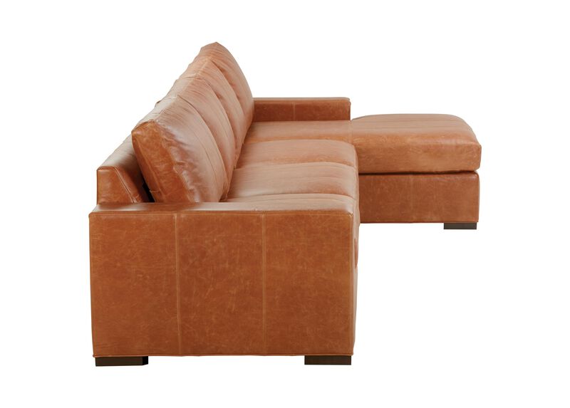 Conway ThreePiece Leather Sectional with Chaise Ethan Allen