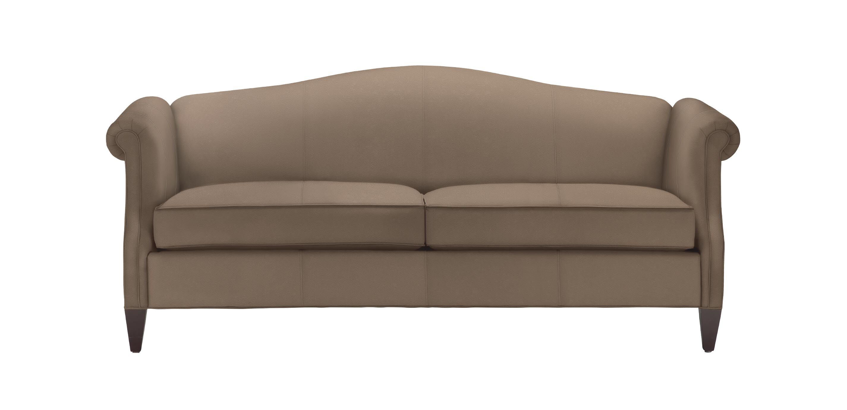 Hutton Leather Camelback Sofa