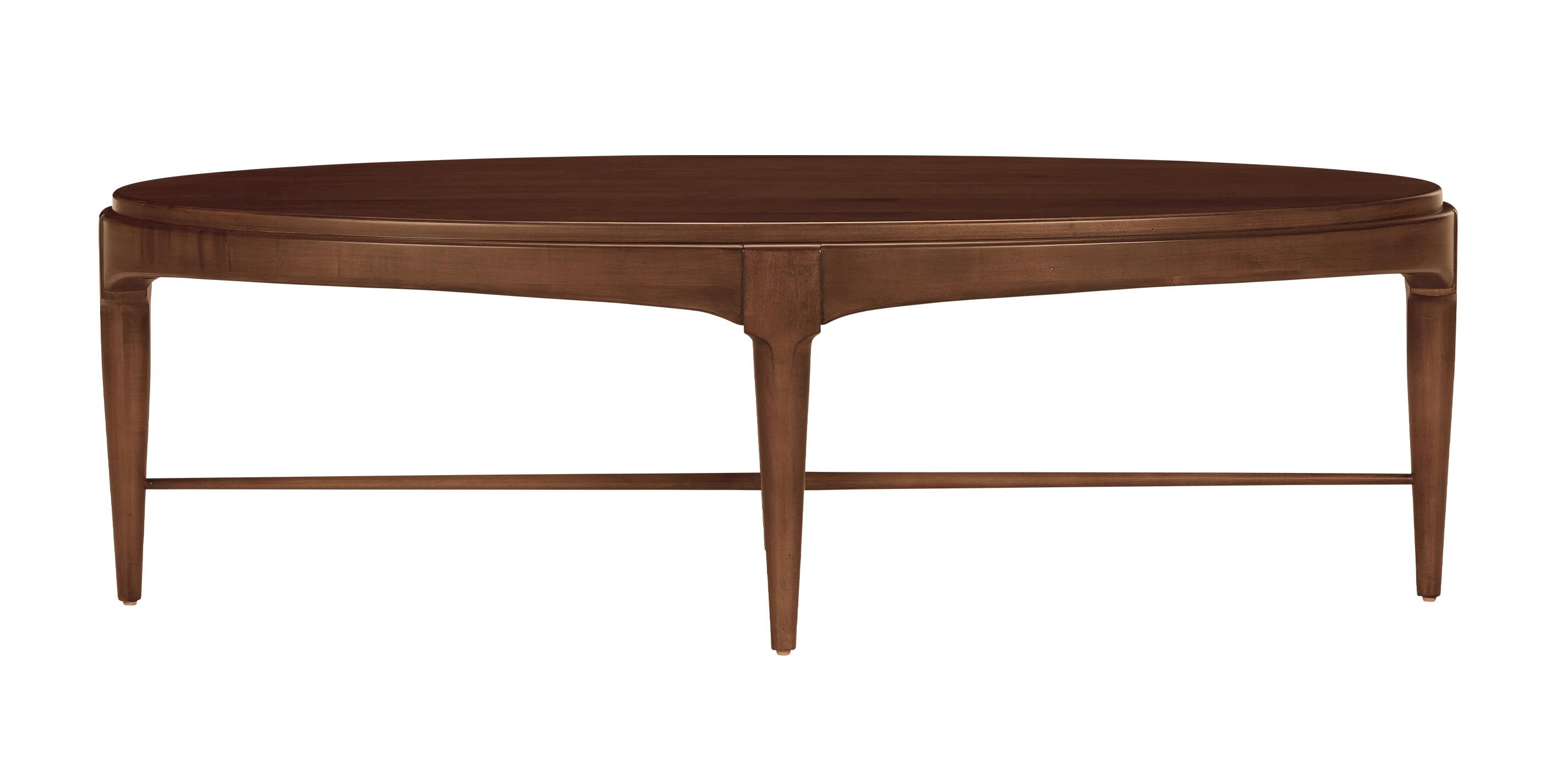 Draper Oval Wood Midcentury Coffee Table