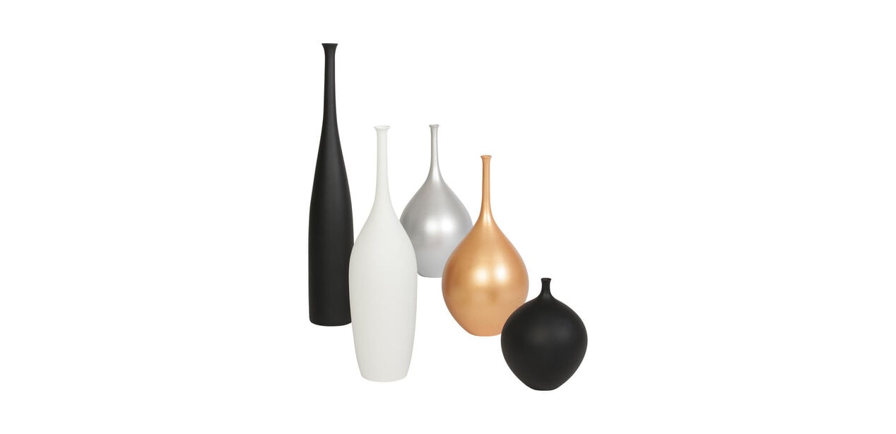Issa Tall Silver Vase | Ethan Allen Tall Ceramic Decorative Vases ...
