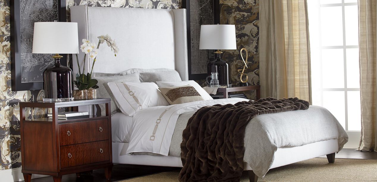 Heston GlassTop Night Table Ethan Allen GlassTop Night Tables