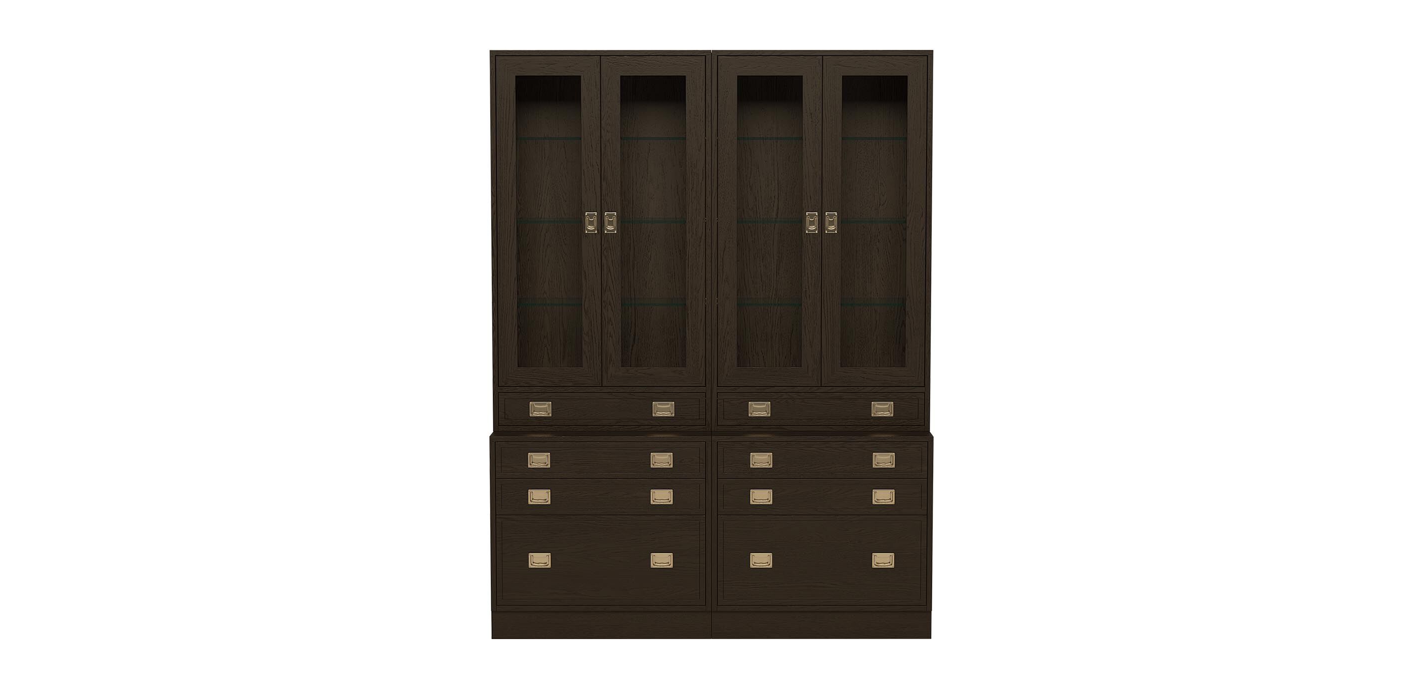 Callum Double Library Bookcase with File Cabinet