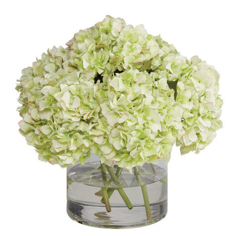 Green Hydrangea Mix in Vase, Real Touch image