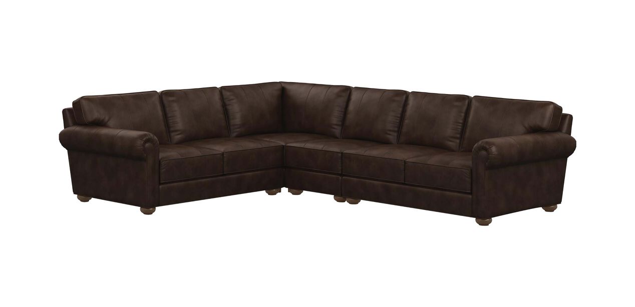 Richmond Four Piece Leather Sectional, Ethan Allen Leather Couch Care