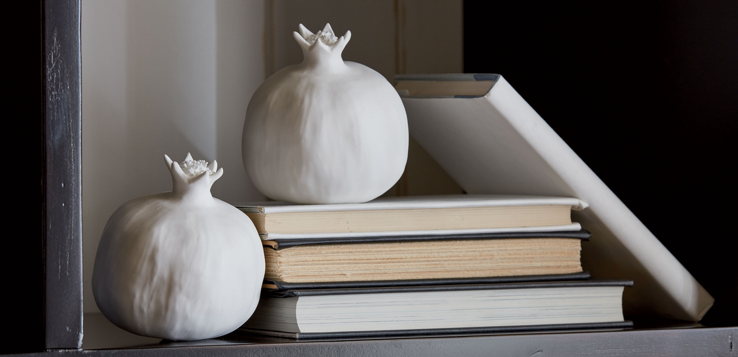 Matte White Pomegranate Sculpture_1