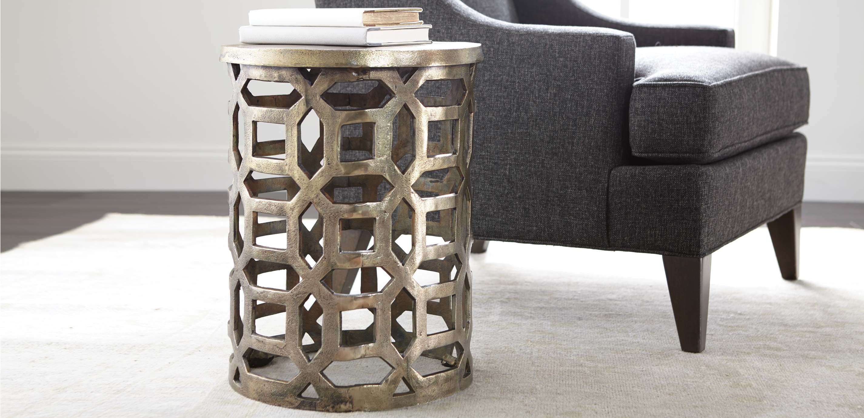 Bennie Pierced Brass Stool_3