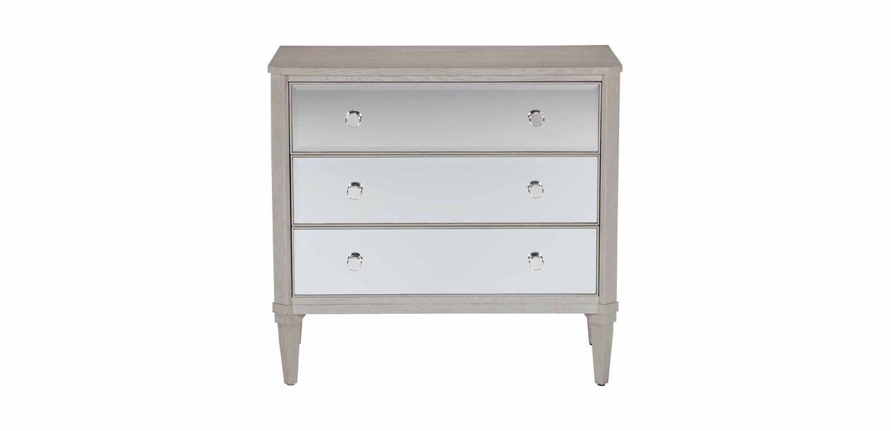 Veronica Mirrored Oak Chest ThreeDrawer Oak Chest Ethan Allen