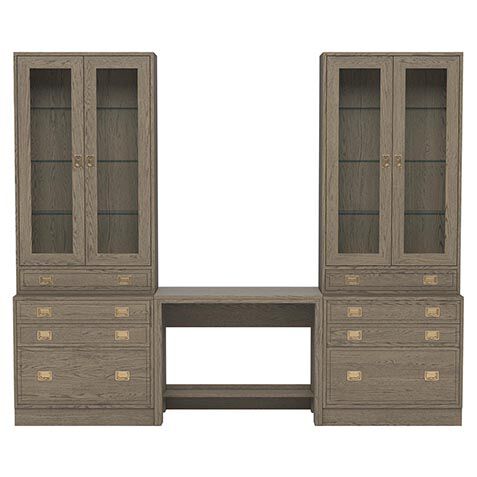 Callum Large Extended Bridge Desk, Glass Doors image