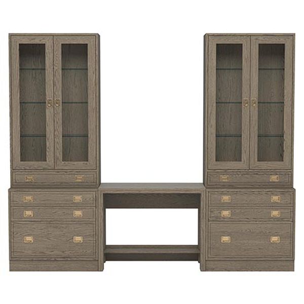 Callum Large Extended Bridge Desk, Glass Doors