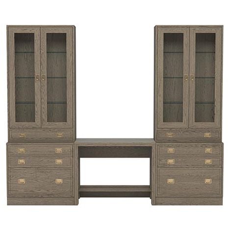 Callum Large Extended Bridge Desk, Glass Doors image 359340G1