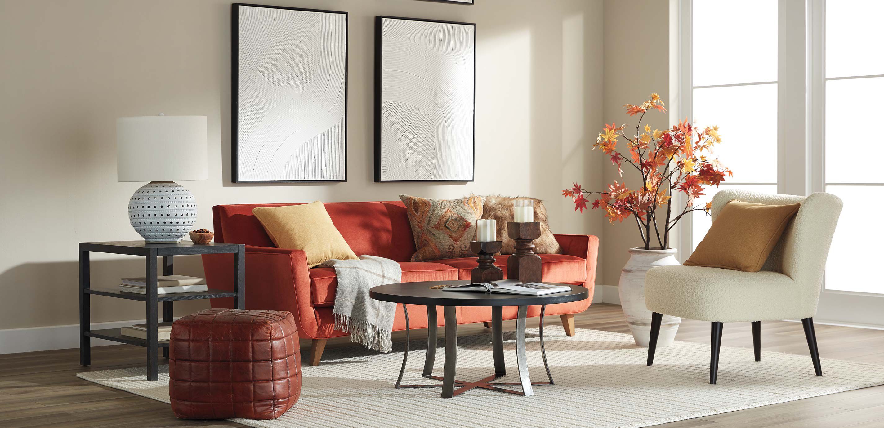 Ethan shop allen pouf