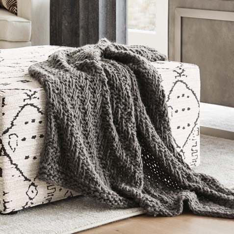 Diagonal Knit Throw Product Tile Hover Image 031379