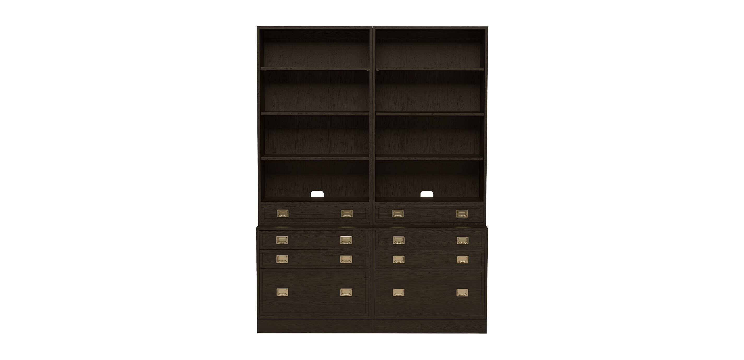 Callum Double Bookcase with File Cabinet