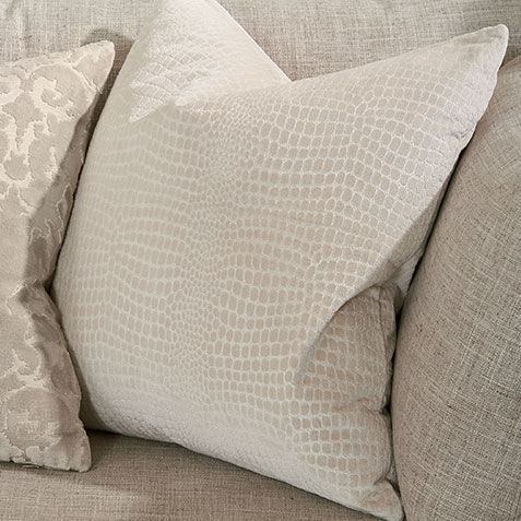 Embossed Velvet Pillow, Taupe Product Tile Hover Image 065665   TAU