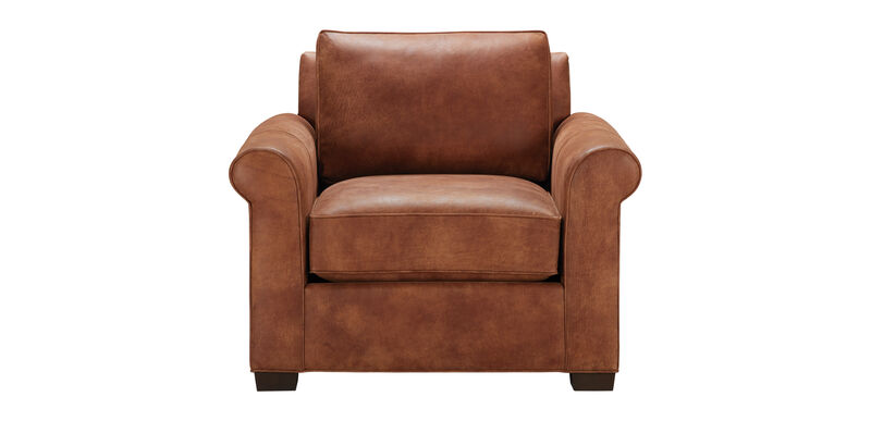 Spencer Roll-Arm Leather Chair