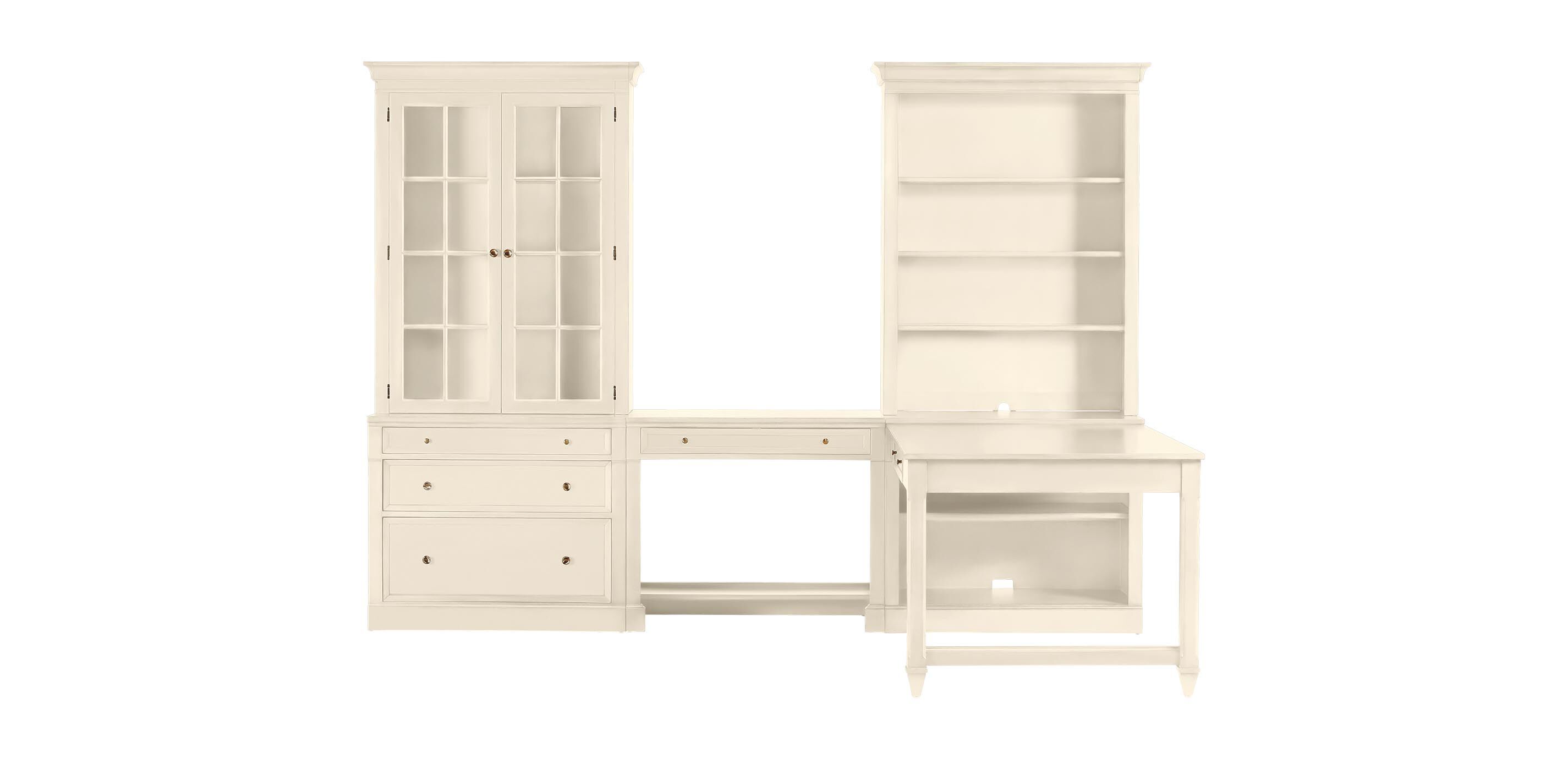 Continental Double Office Island with Bridge Desk