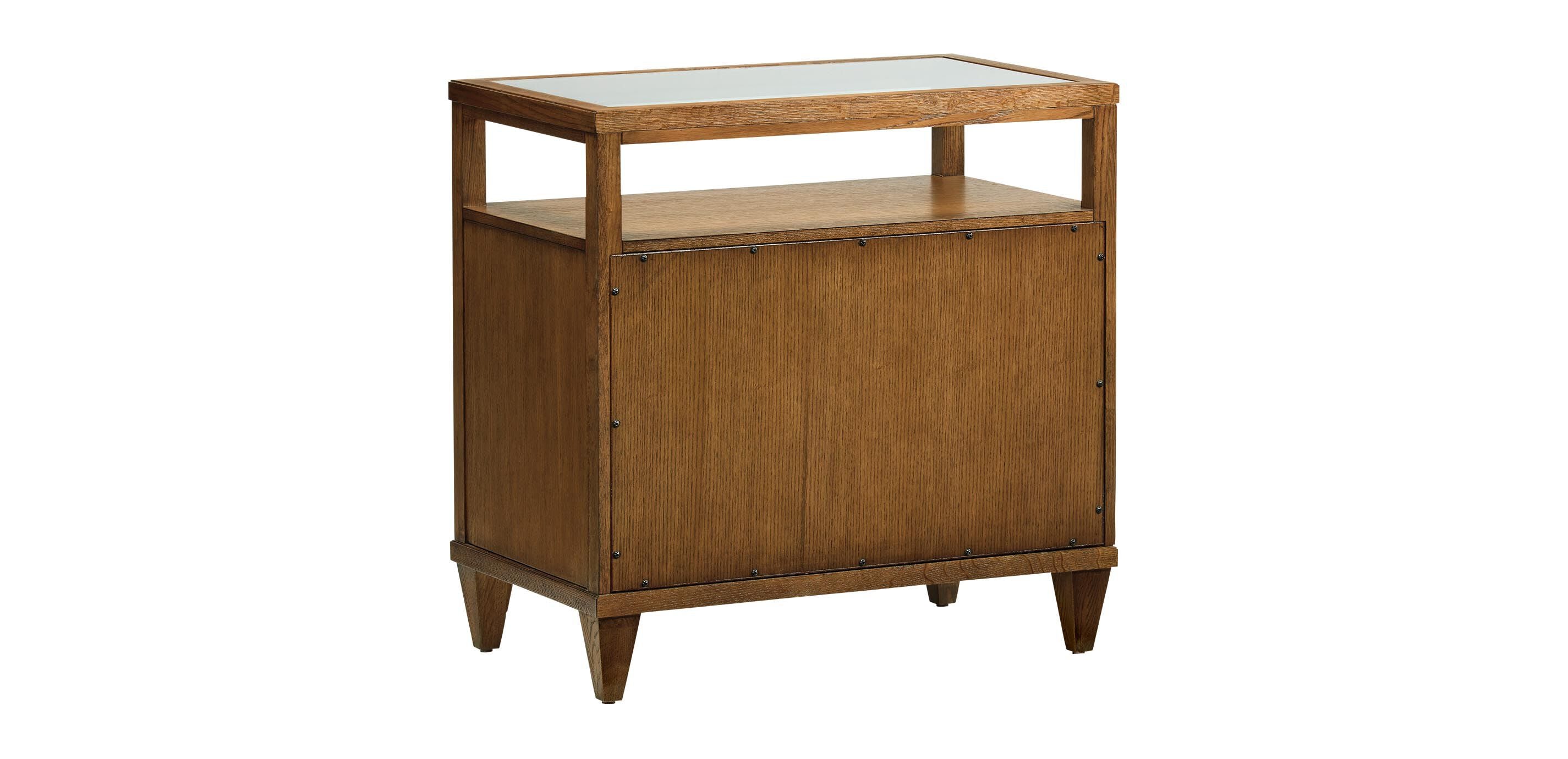 Heston Oak Glass-Top Night Table_4