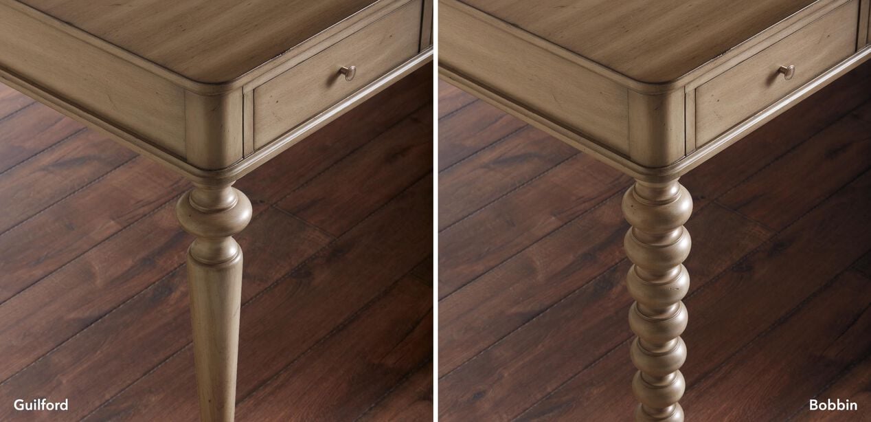 Custom Rounded--Corner Wooden Home Office Desk | Ethan Allen