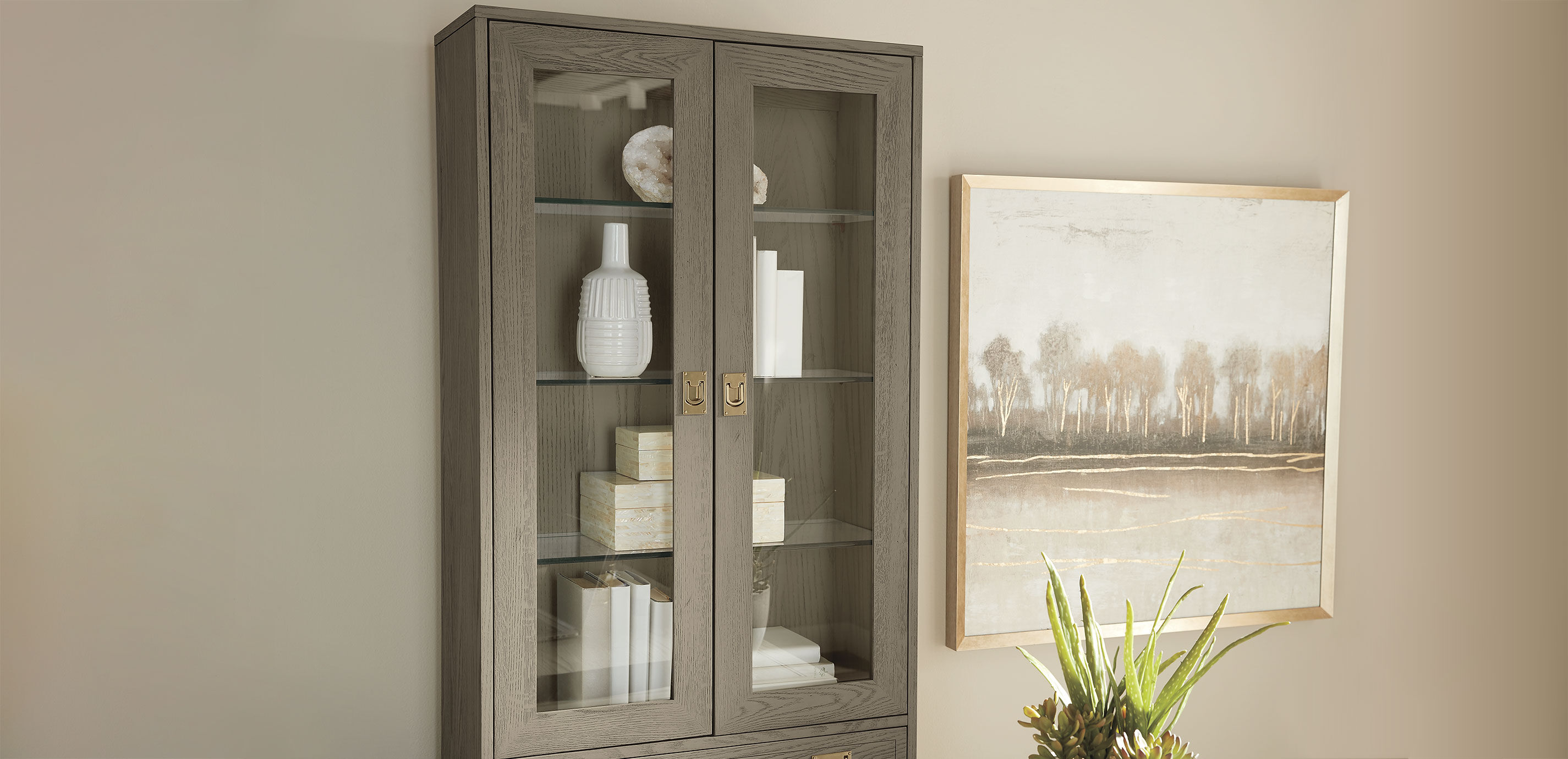Callum Single Bookcase, Glass Doors_1