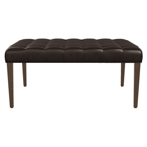 Harbor Leather Wood-Base Square Cocktail Ottoman image