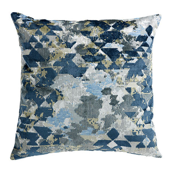 Mixed Blue Abstract Pillow