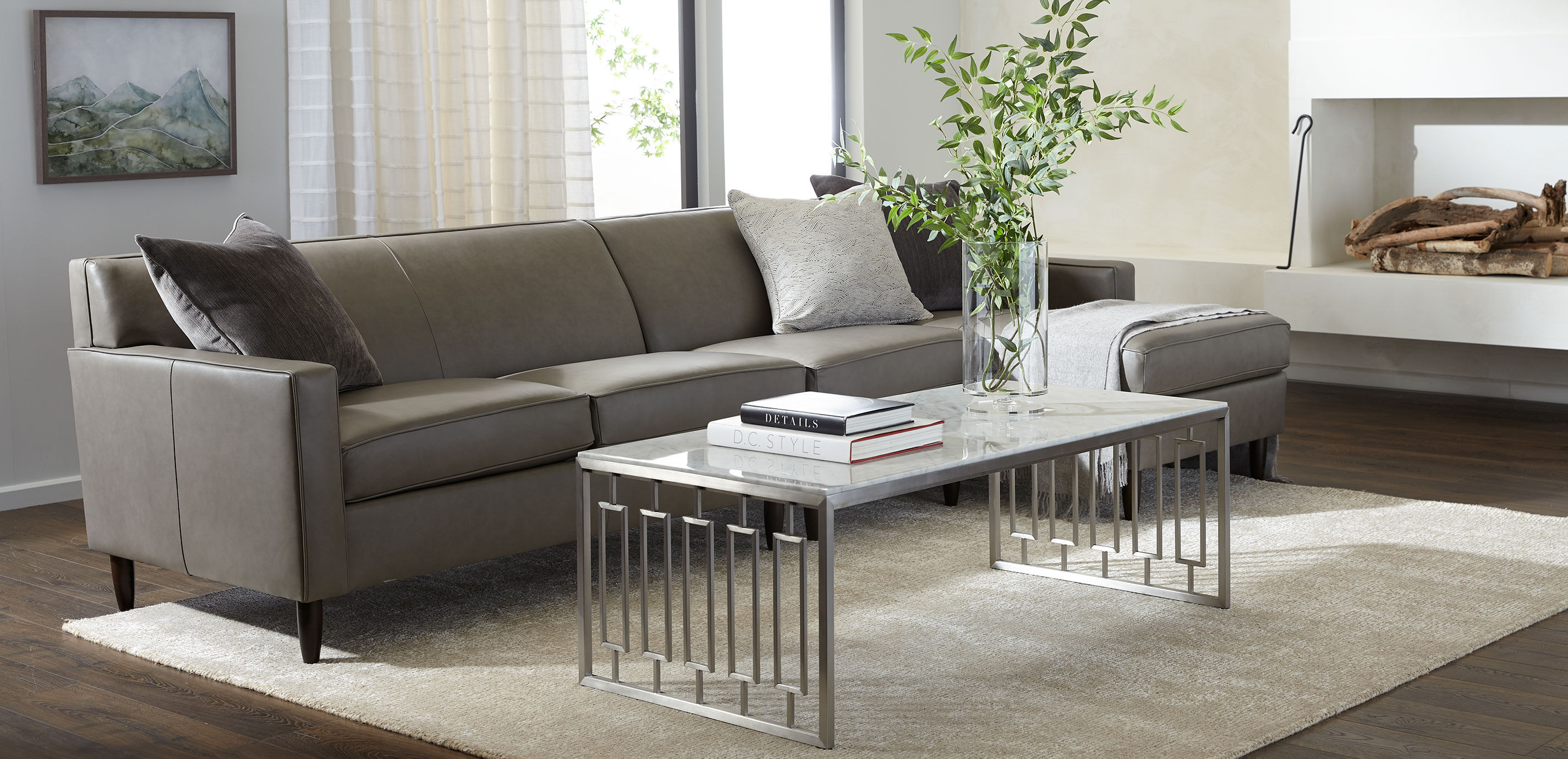 Teresa Marble-Top Rectangular Coffee Table | Ethan Allen