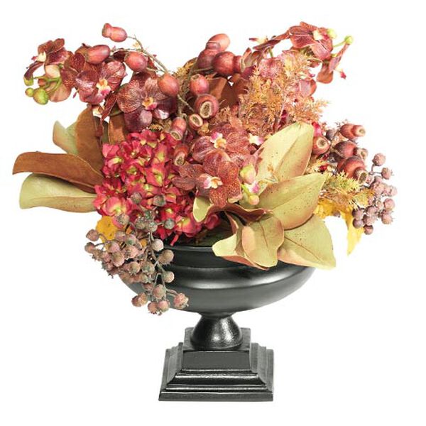 Orchid Berry in Black Urn