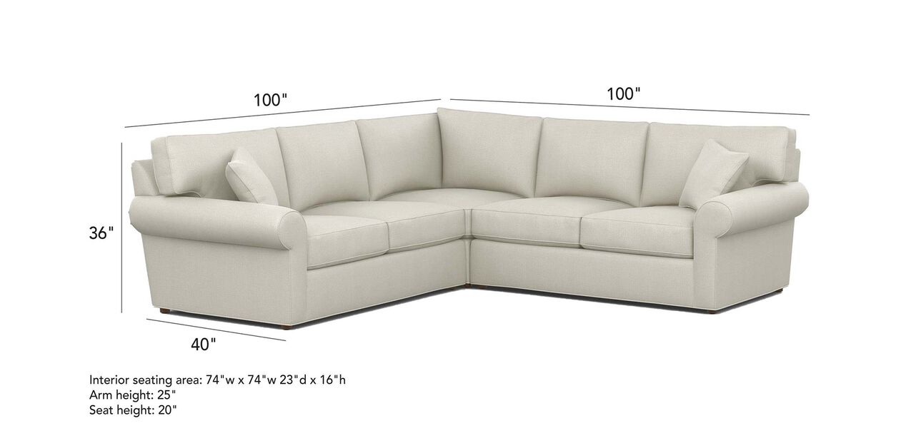 Retreat Roll Arm Three Piece Sectional