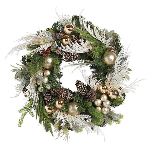 26" Champagne Holiday Wreath