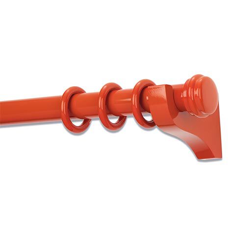 Painted Wood Drapery Hardware Set with Disc End Cap Finial image