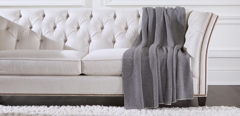 Wool Herringbone Throw by Ethan Allen