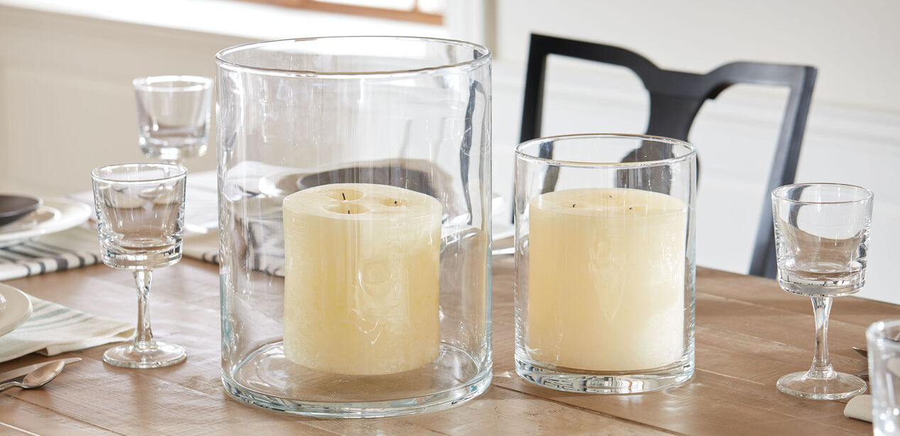 Large Glass Hurricane Candle Holders Ethan Allen