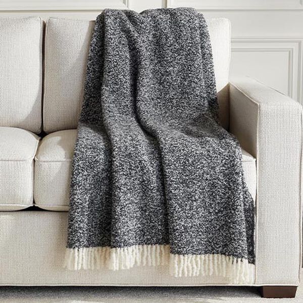 Mixed Bouclé Alpaca Throw