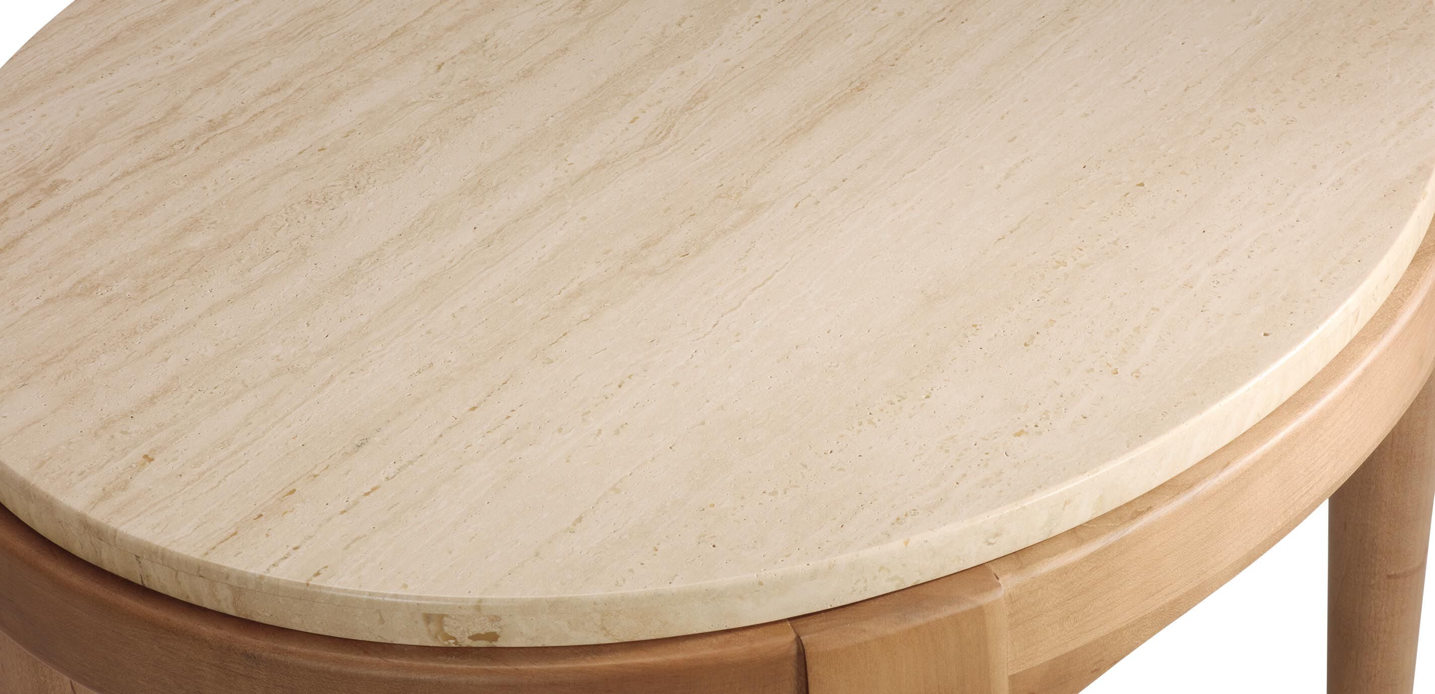 Draper Oval Travertine End Table_4